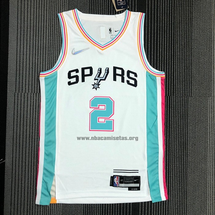 Camiseta San Antonio Spurs Kawhi Leonard NO 2 Ciudad 2021-22 Blanco